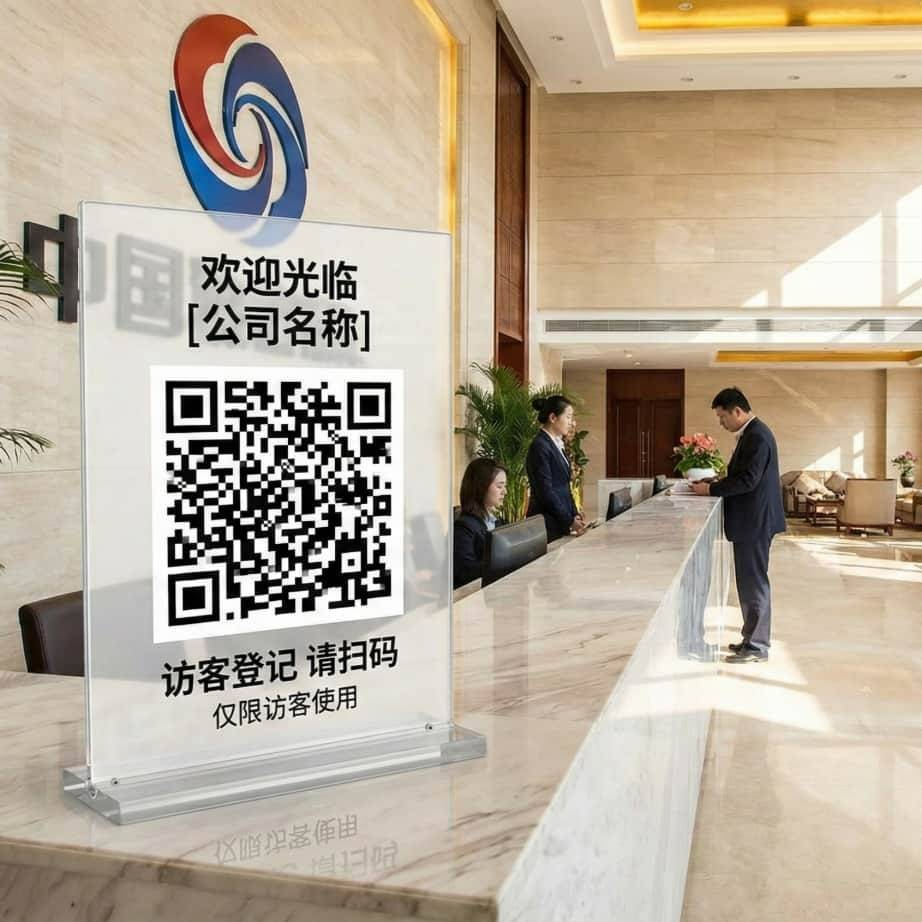 前台立牌上的二维码1