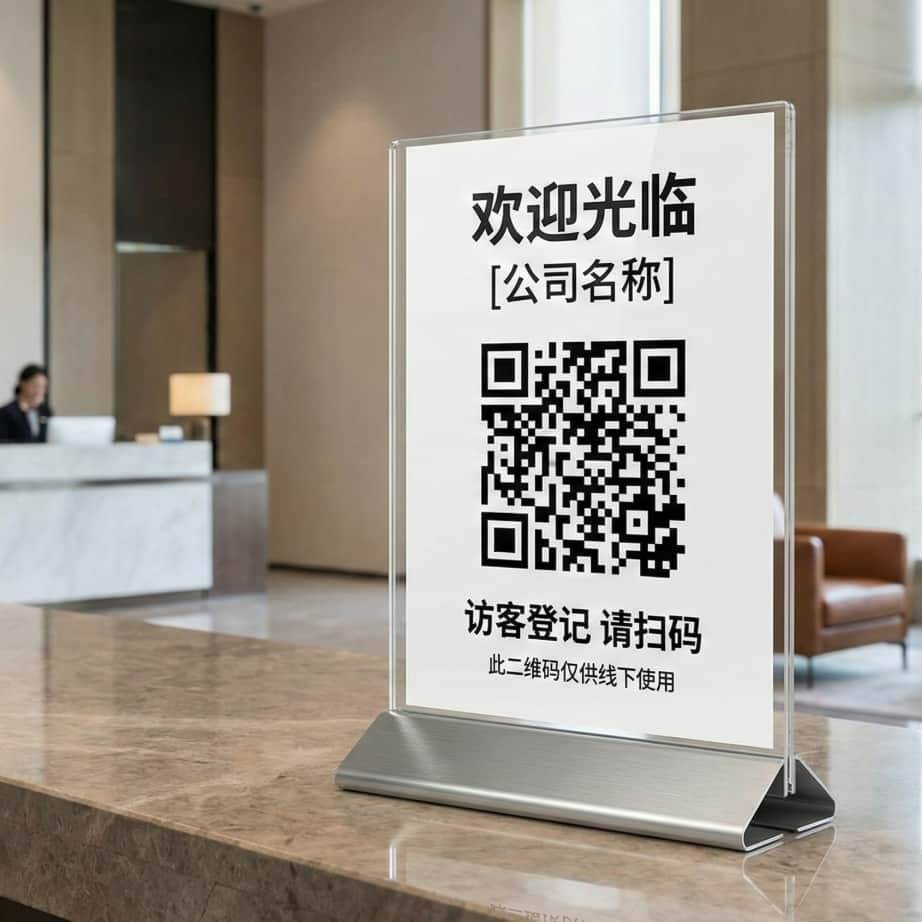 前台立牌上的二维码2