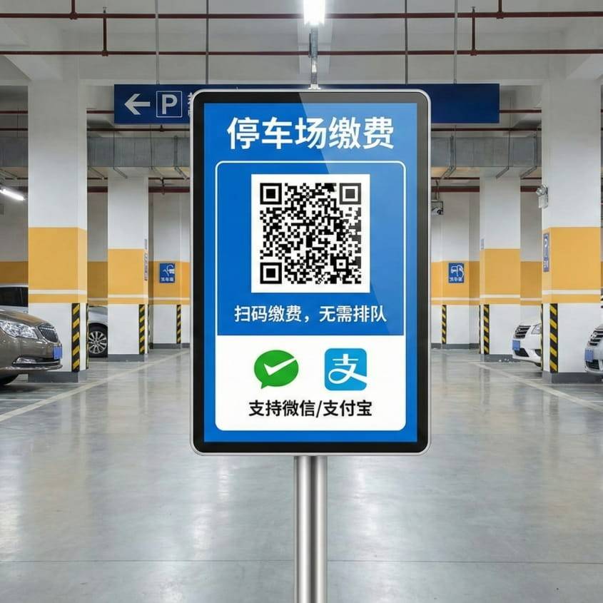 停车场缴费牌上的二维码2